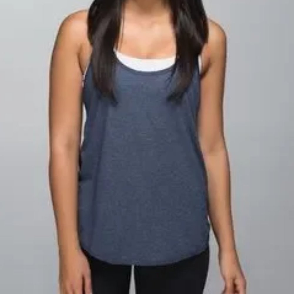 Lululemon 105 F Singlet - Heathered Blue Size 8